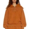 Jaded London Co-ords NTRLS Rust Orange Quarter Zip Sweatshirt