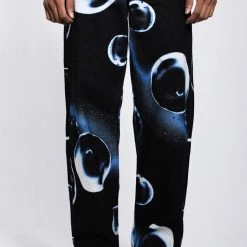 Jaded Man Denim Blue Bubble Print Skate Jeans