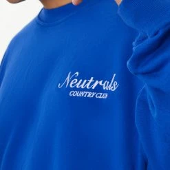 Jaded Man NTRLS Cobalt Blue Crew Neck Sweatshirt