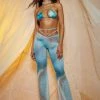 Jaded London Beach & Swimwear Marble Print Low Rise Flared Leg Beach Trousers