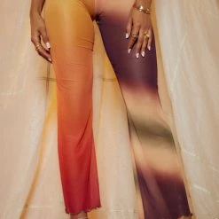 Jaded London Ombre Mix Print Slight Flared Leg Beach Trousers Beach & Swimwear