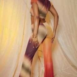 Jaded London Ombre Mix Print Slight Flared Leg Beach Trousers Beach & Swimwear