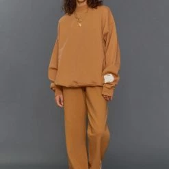 Jaded London Tan Oversized Mock Neck Sweatshirt Hoodies & Sweatshirts