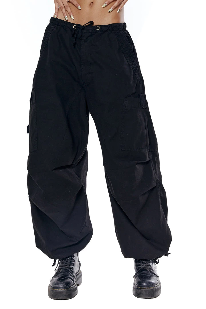 Jaded London Black Parachute Cargo Pants Trousers 1 Jaded London Black Parachute Cargo Pants Trousers