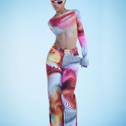 Jaded London Y2K Lips Print Backless Long Sleeve Top 8 Jaded London Y2K Lips Print Backless Long Sleeve Top