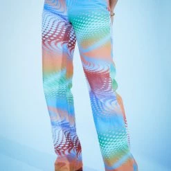 Jaded London Petite Y2K Warped Dot Print Slouchy Boyfriend Fit Jeans