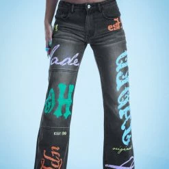 Jaded London Sales store 18 Jaded London Petite Honey Bum Print Low Rise Jeans