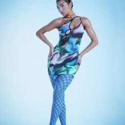 Jaded London Swirl Print Asymmetric Cut Out Mini Dress Dresses