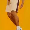 Jaded Man Tan & Brown Velour Relaxed Fit Shorts