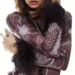 Jaded London Ocelli Feather Cuff Knit