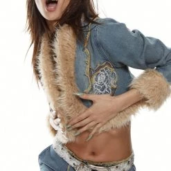 Jaded London Crimson Rose Embroidered Jacket