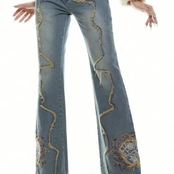 Jaded London Crimson Rose Embroidered Jeans