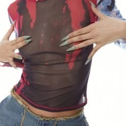 Jaded London Mirage Mesh Top Tops