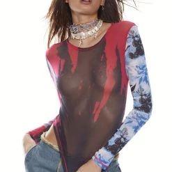 Jaded London Mirage Mesh Top Tops