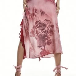 Jaded London Vintage Rose Frill Skirt