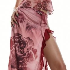 Jaded London Vintage Rose Frill Skirt