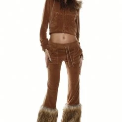 Jaded London Tia Faux Fur Track Pants