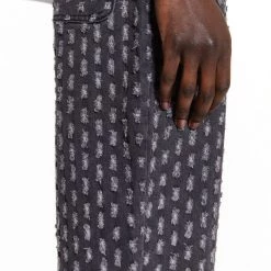 Jaded Man Vintage Washed Black Distressed Skate Jeans Denim