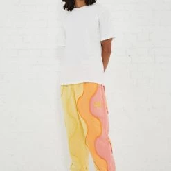 Jaded Man Joggers Wave Cut And Sew Orange Cuffed Jogger