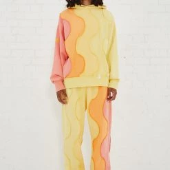 Jaded Man Joggers Wave Cut And Sew Orange Cuffed Jogger