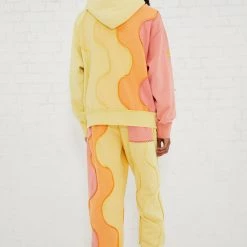 Jaded Man Joggers Wave Cut And Sew Orange Cuffed Jogger