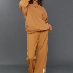 Jaded London Tan Oversized Mock Neck Sweatshirt Hoodies & Sweatshirts