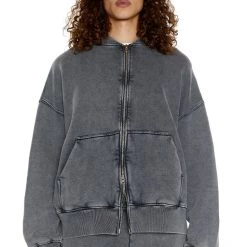 Jaded Man NTRLS Chrome Grey Oversized Zip Through Hoodie Co-ords