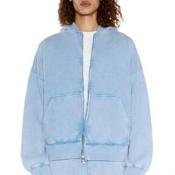 Jaded Man NTRLS Powder Blue Oversized Zip Through Hoodie Co-ords