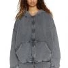 Jaded London NTRLS Chrome Grey Oversized Zip Through Hoodie Co-ords